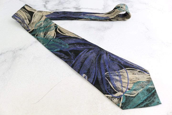 ブリオーニ ブランド ネクタイ シルク 花柄 PO メンズ ブラック Brioni