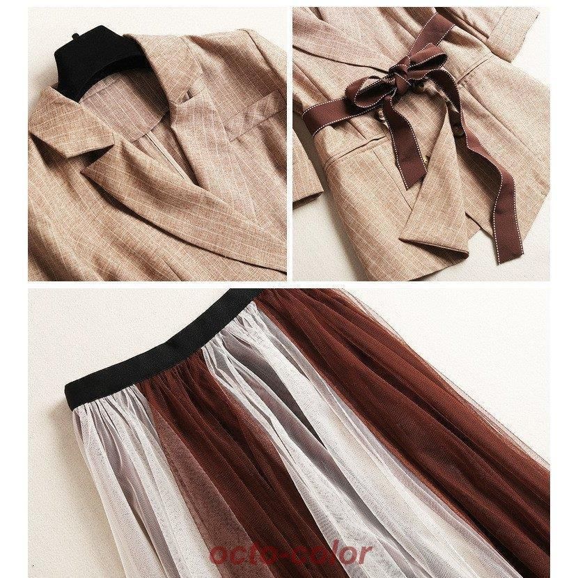 スーツ レディース スカートセット ストライプ 卒園式 七五三 発表会