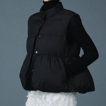 PaDD パッド ペプラムダウンベスト ジレ ベスト アウター