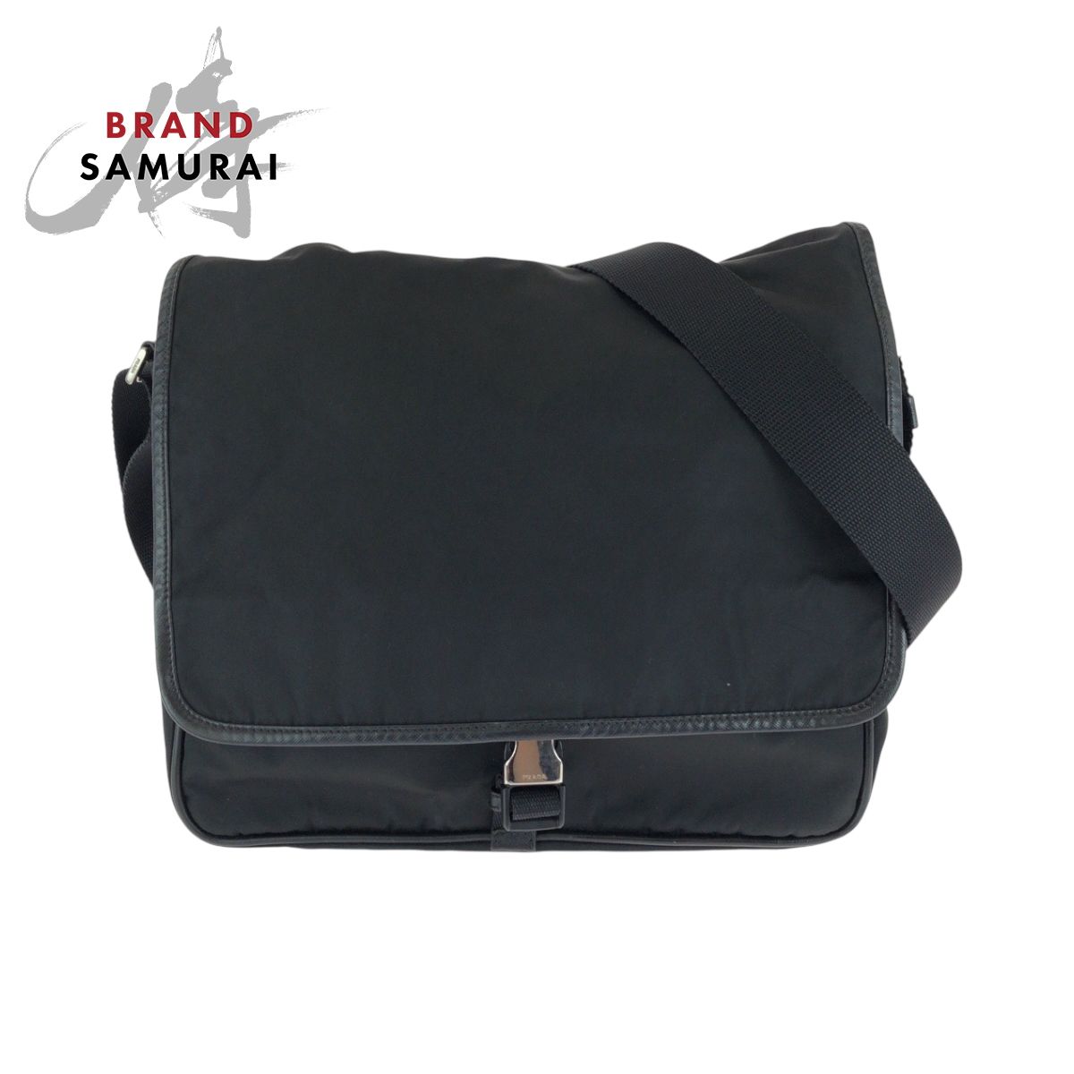 PRADA プラダ テスート 三角ロゴプレート ブラック 黒 シルバー金具 ナイロン V158 ショルダーバッグ メッセンジャーバッグ 502054