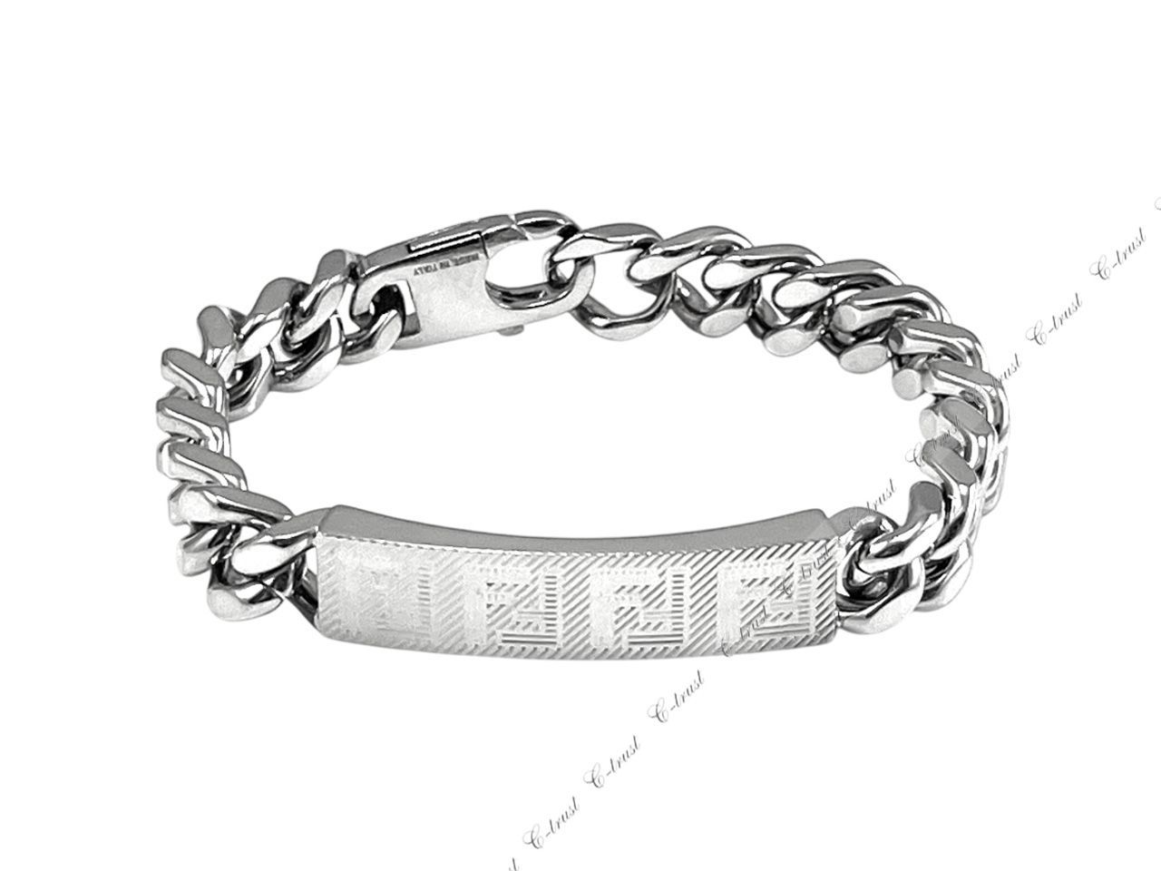 【完売必至】フェンディ■メタルロゴモチーフ ブレスレット FENDI フェンディ Fロゴ ラインストーン チェーンブレスレット