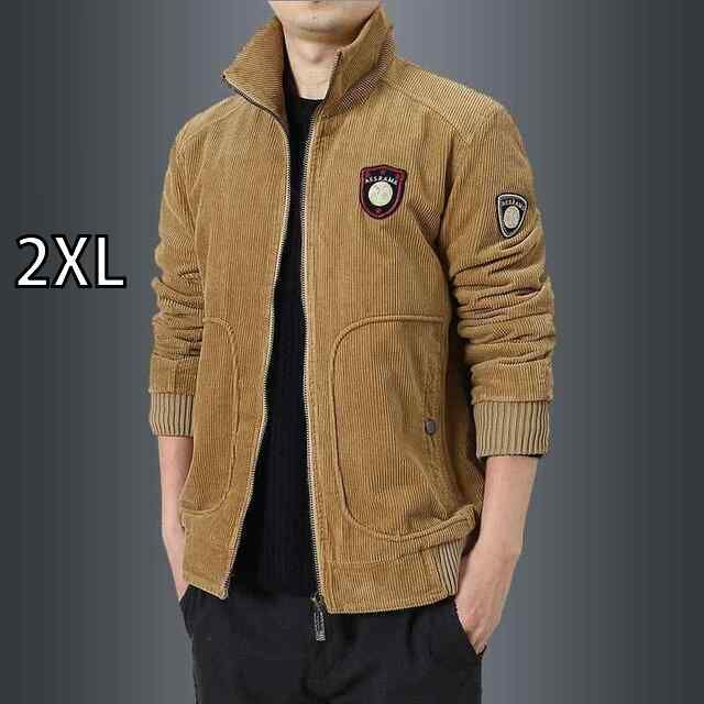 2XL 秋冬 コーデ メンズ 服 シンプル ファッション オシャレ 大人 かっこいい 大きいサイズ ストリート 紳士服 綿 コーデュロイ ジャケット カジュアル トップス ジャケット