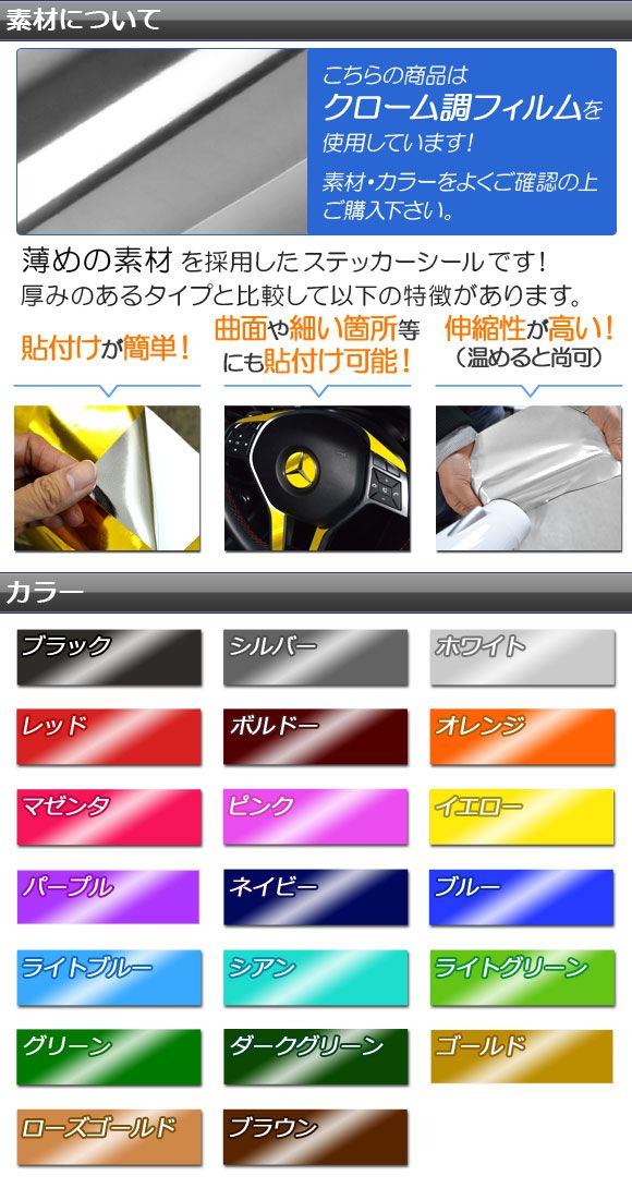 フロントパネルステッカー ホンダ ステップワゴン/スパーダ RP1,2,3,4,5 2015年04月～ クローム調 選べる20カラー AP-CRM4011 入数：1セット(2枚)