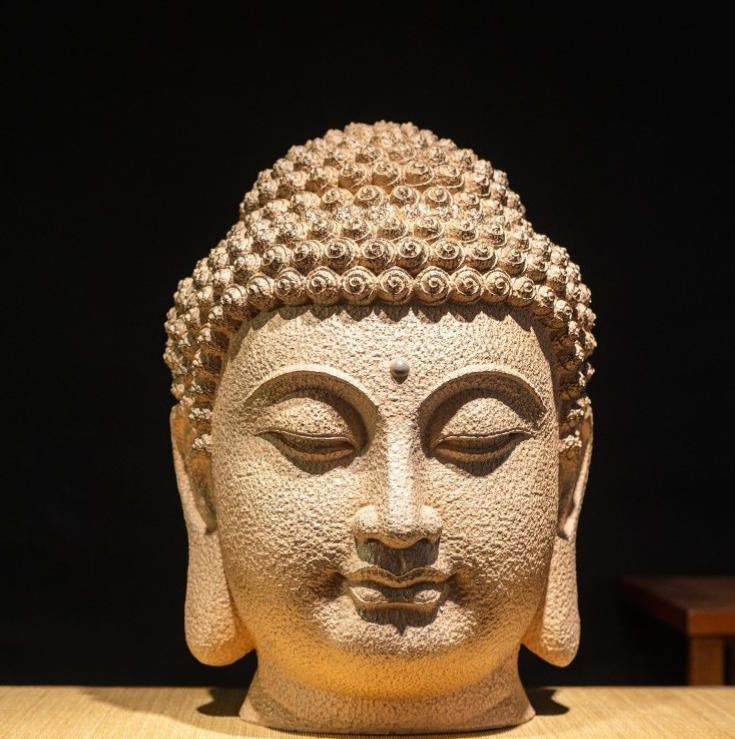 仏首仏像禅意置物大慈悲仏頭東南アジア玄関廊下仏系装飾品