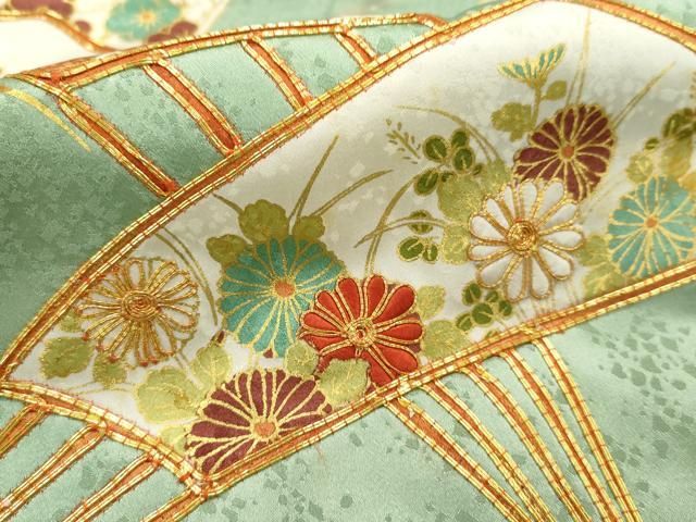 平和屋着物□訪問着 駒刺繍 扇花文 金彩 正絹 逸品 AAAY0894cs - メルカリ 