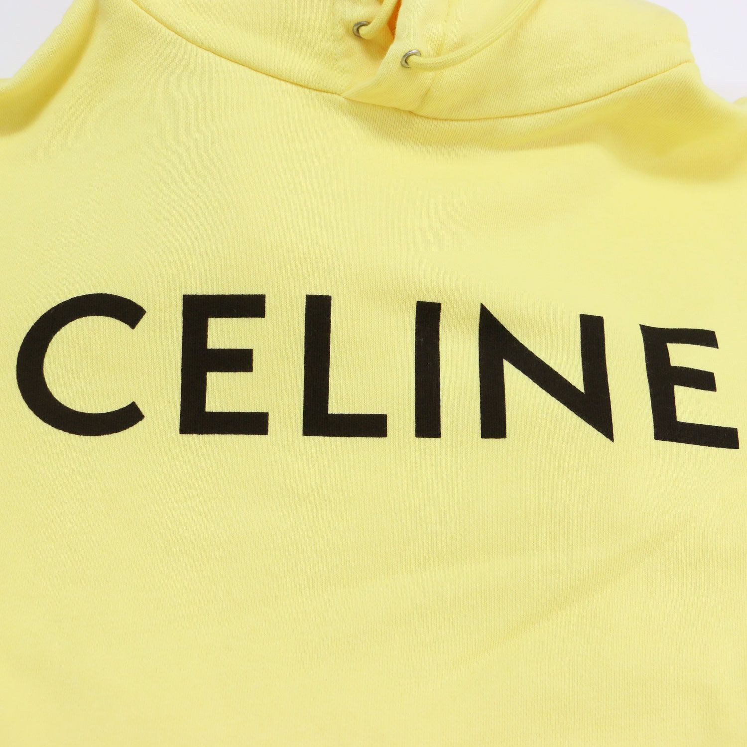 CELINE セリーヌ パーカー イエロー サイズ:XXS / ロゴ プリント