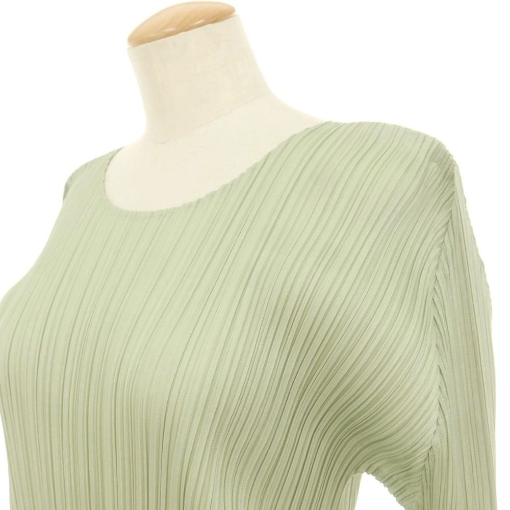 プリーツプリーズ PLEATS PLEASE 春夏 ポリエステル系 プリーツ 半袖 チュニック パステルグリーン サイズ表記なし L位 レディース