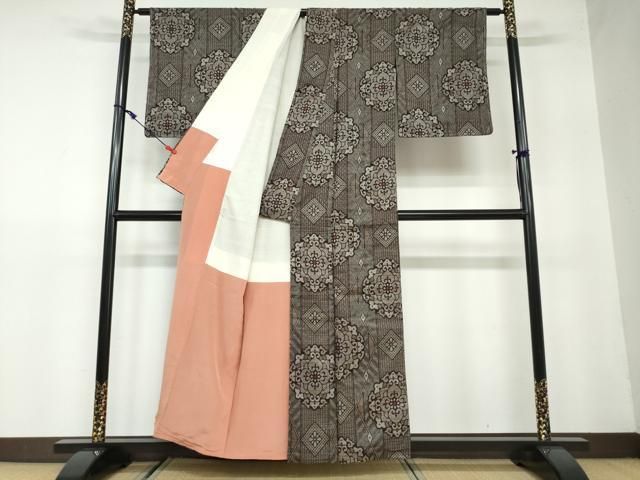 平和屋着物○本場大島紬 7マルキ 花丸文 正絹 逸品 AAAV9412ph 平和屋着物