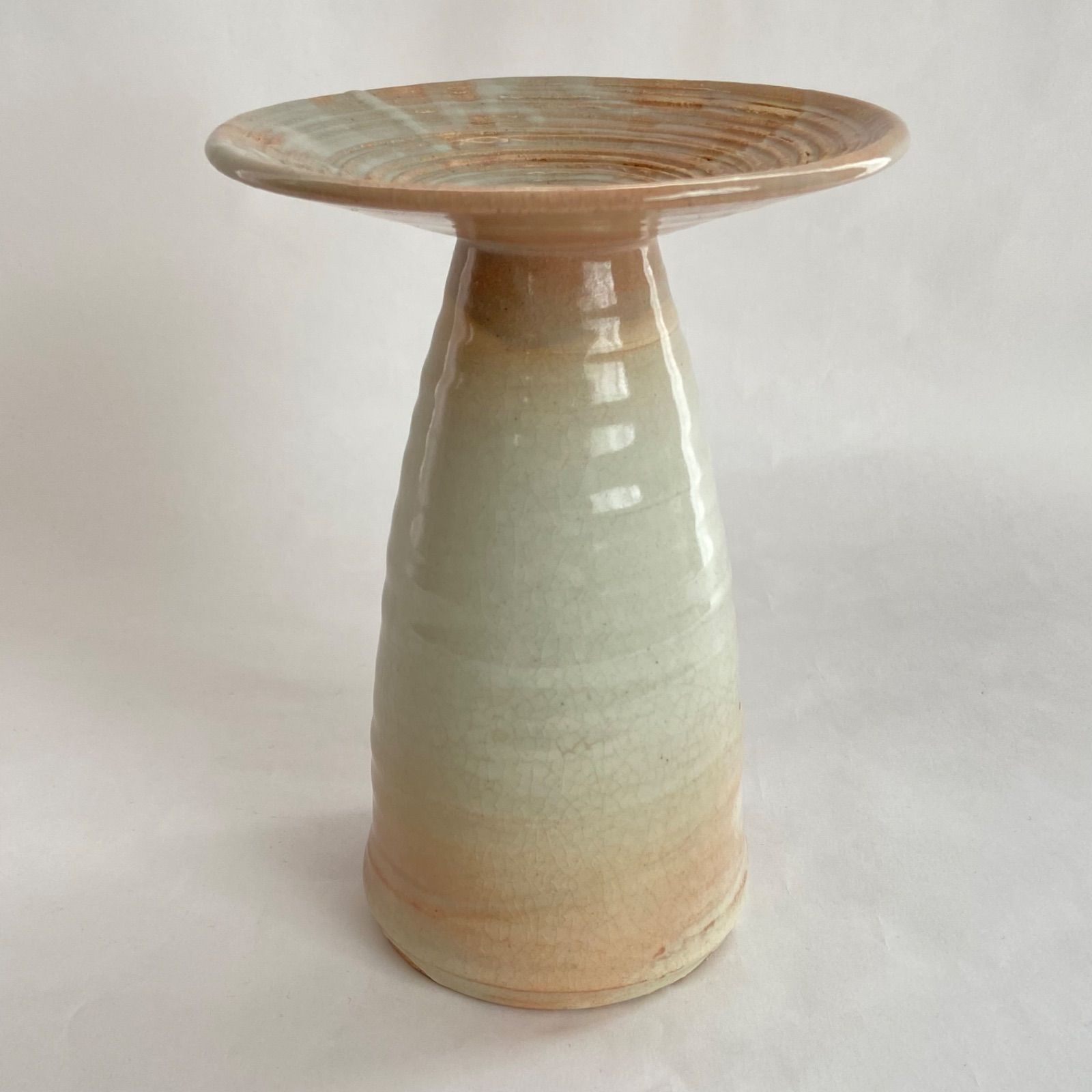 【未使用】朝日焼 花生　朝日窯　共箱入 朝日焼 燔師 花生 朝日窯 共箱入 花入 花器 茶道具 華道具