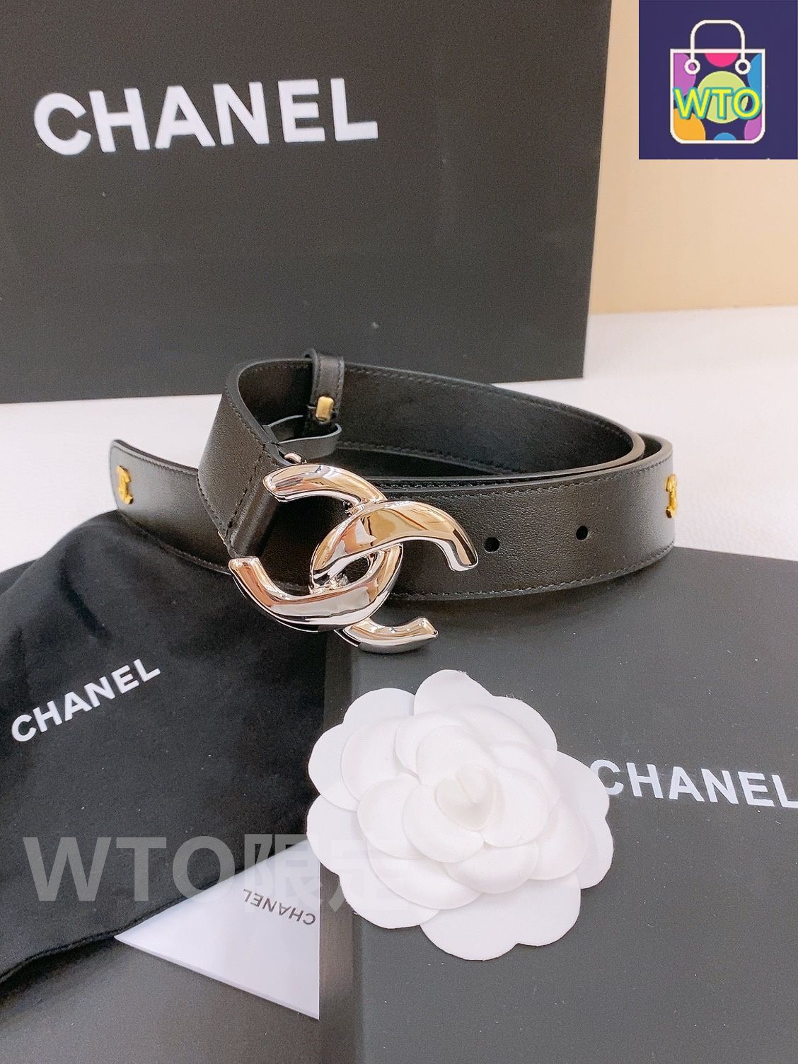 今日特価】Chanel Double C レザーベルト - メルカリ
