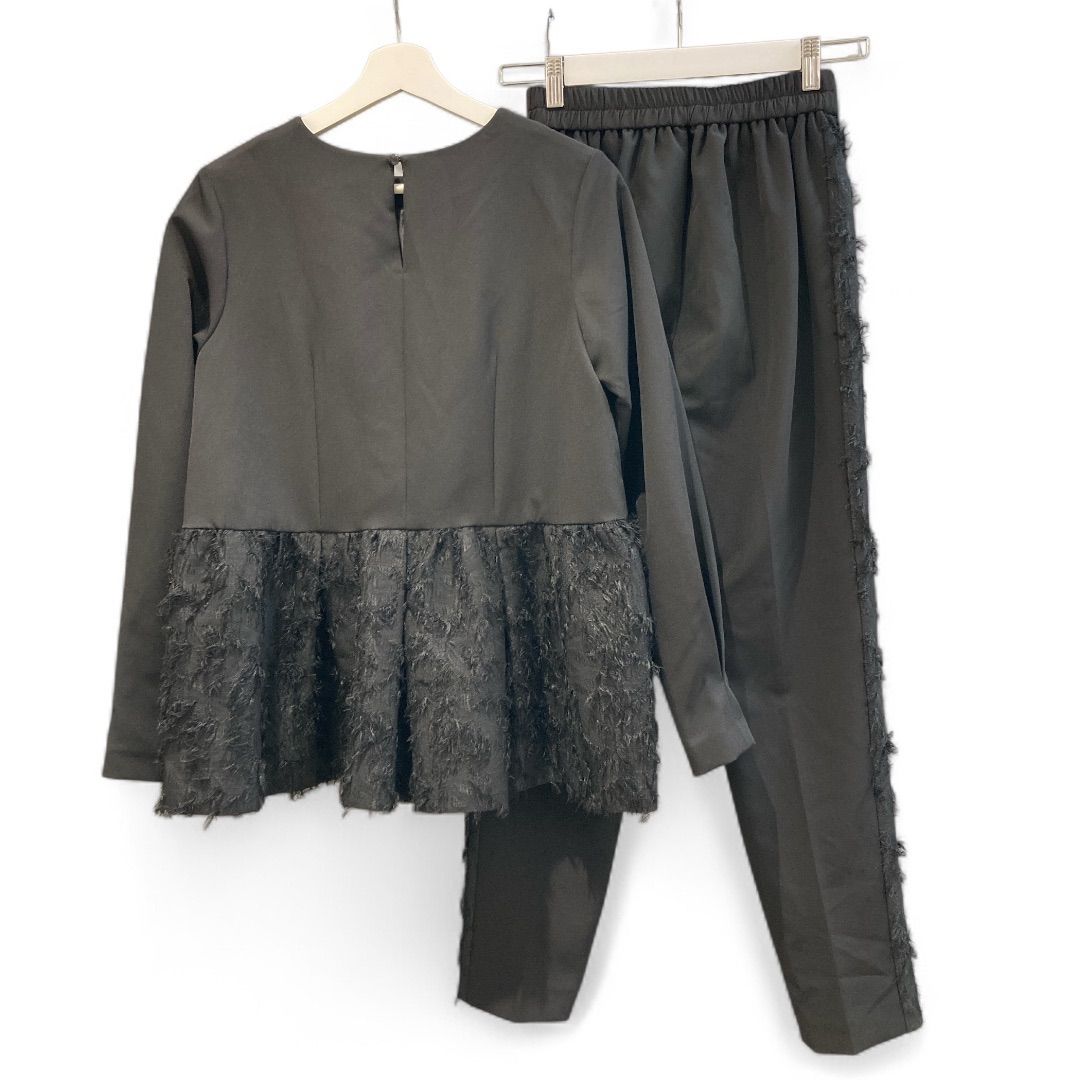 RUIRUEBOUTIQUE ルイルエブティック ジャガードペプラムセットアップ PA1417 オケージョン ブラック 黒 sizeS レディース 秋 ゴーゴー古着マルイ北千住店 草2074