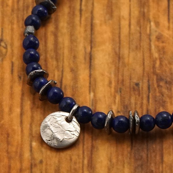 amp japan アンプジャパン ラウンド ラピスラズリ ビーズ ブレスレット 13AHK-155