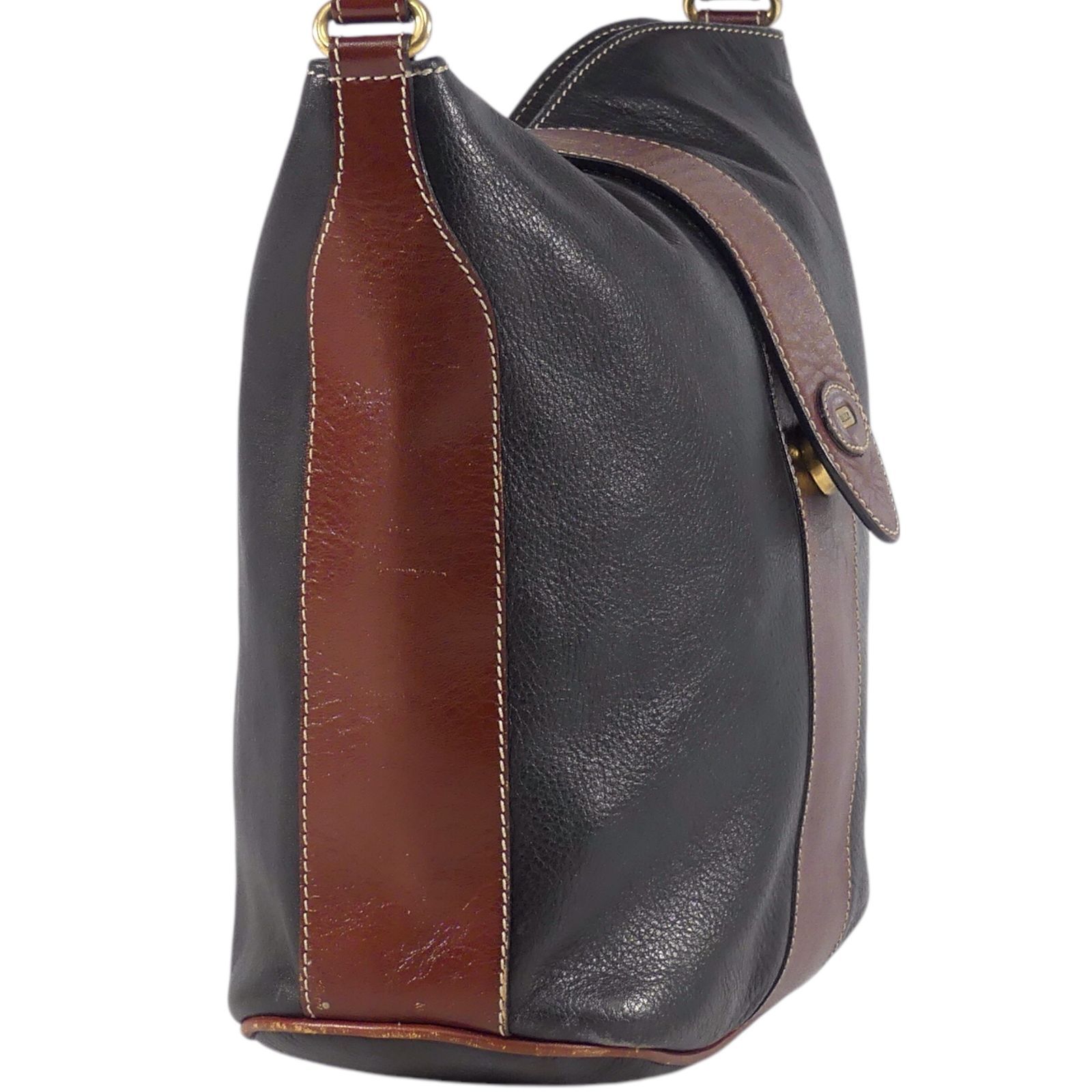 BALLY バリー レザー ショルダーバッグ ブラック 黒 ブラウン 茶  