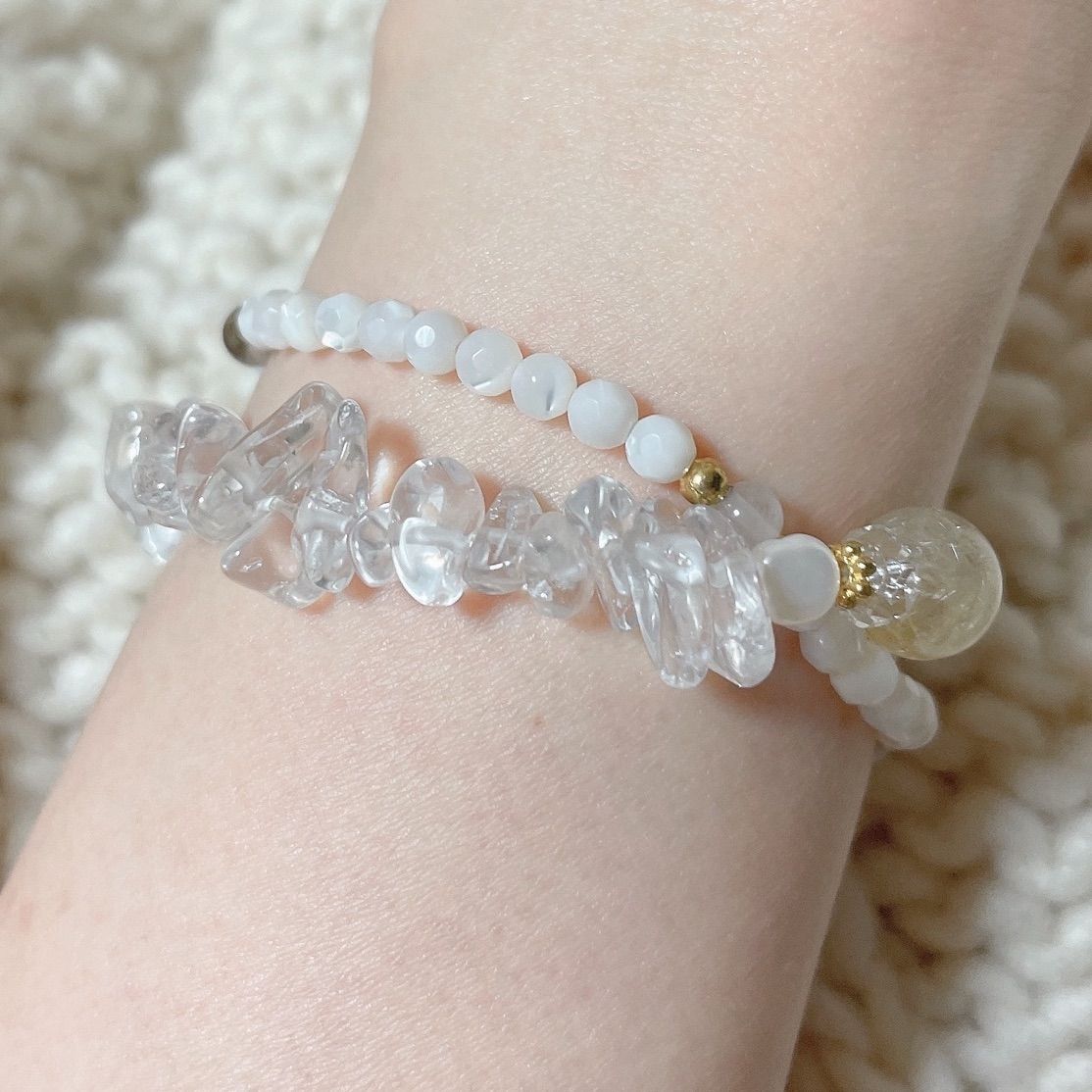 パワーストーン ブレスレット 2連ブレスレット 天然石 - メルカリ