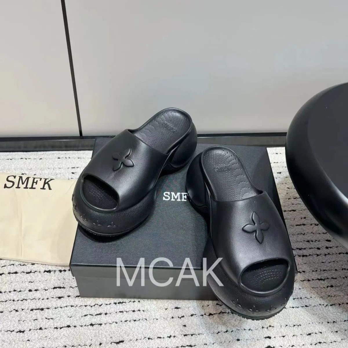 SMFK サンダル スリッパ 厚底 レディース ブラック - メルカリ