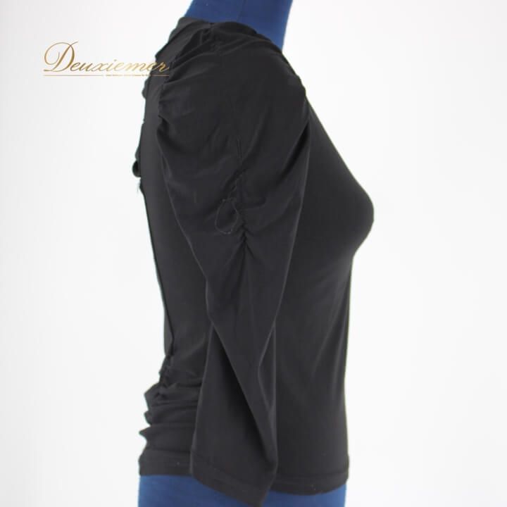 【美品 社交ダンス衣装】トップス パーティー レッスン leirena レイリーナ 黒 ブラック 長袖 無地 シンプル 肩だし オフショル 社交ダンス 衣装 トップス サイズ  伸縮性 クラシックブラック 