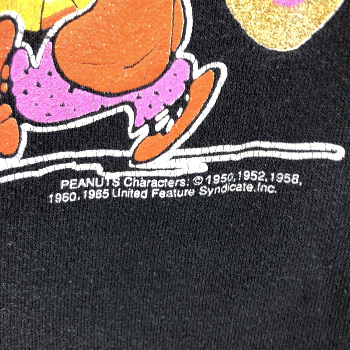古着 90年代 TULTEX SNOOPY スヌーピー ラメプリント キャラクター 