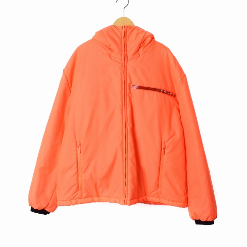 プラダ リネアロッサ PRADA LINEA ROSSA 18AW TECHNICAL FABRIC JACKET テクニカル ファブリック ジャケット  ジップアップ パーカー 中綿 M オレンジ SGN964 - メルカリ