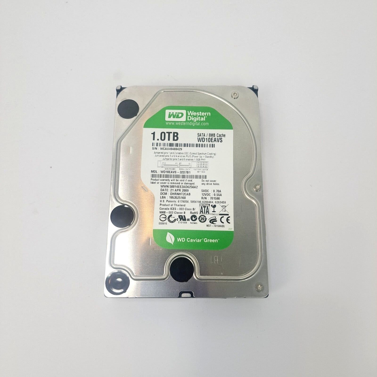 Western Digital カー グリーン WD10EAVS 1TB 3.5 SATA II デスクトップ ハード ドライブ