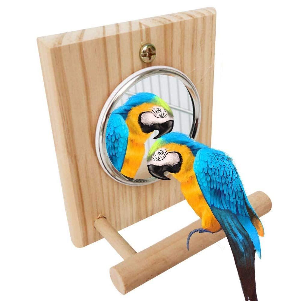 商品 鸚鵡 インコ オウム 小鳥 鈴 ベル オモチャ 遊ぶ 鏡玩具 吊り下げ トーイ ミラー 木製 鏡 鳥用おもちゃ 長方形 おもちゃ ペット用 鳥 ストレス解消 ペットグッズ 鏡遊び ペット