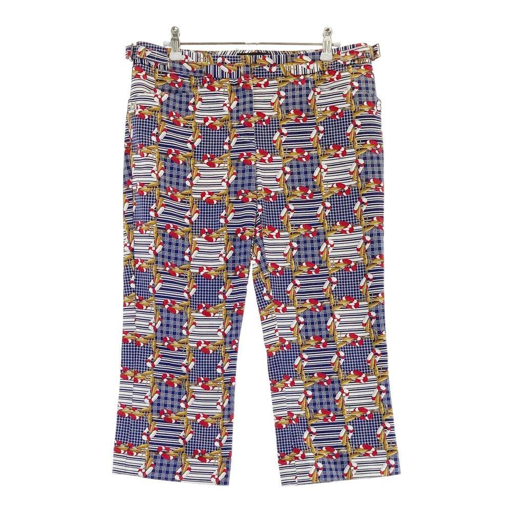 DOLCE - GABBANA ドルチェ アンド ガッバーナ SP0585|TS6AN クロップドパンツ 総柄 ネイビー系 42 240101466152 レディース