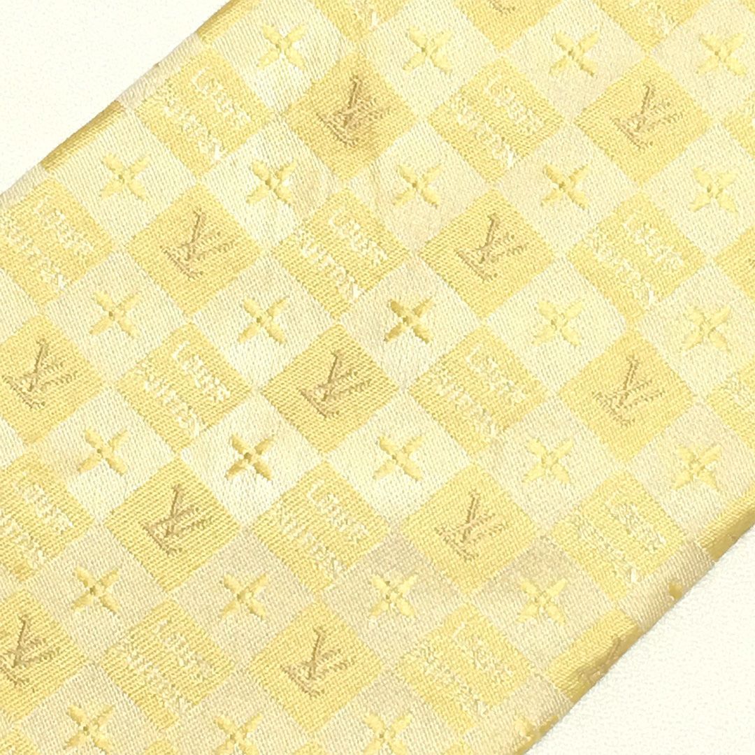 美品 ルイヴィトン Louis Vuitton ネクタイ シルク100% イエロー