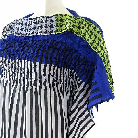 プリーツプリーズ プリーツ 半袖チュニック カットソー 変形フリル イッセイミヤケ ISSEY MIYAKE チュニック ブラウス プルオーバー