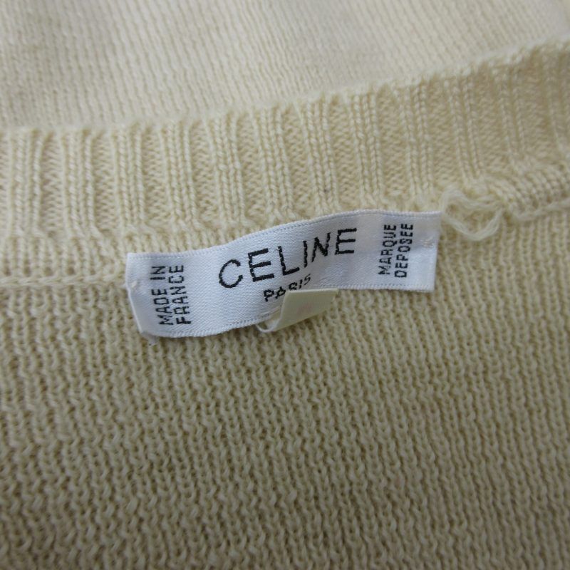 セリーヌ CELINE ヴィンテージ ロゴエンブレム ニット カーディガン