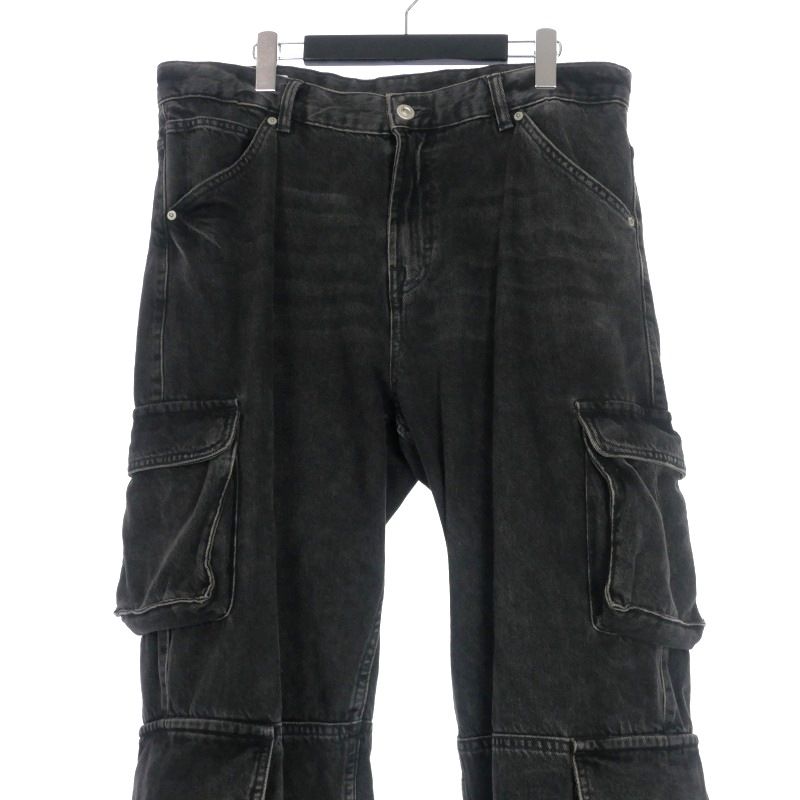 ザラ ZARA デニムカーゴパンツ ジーンズ EU46 ブラック 黒 1538