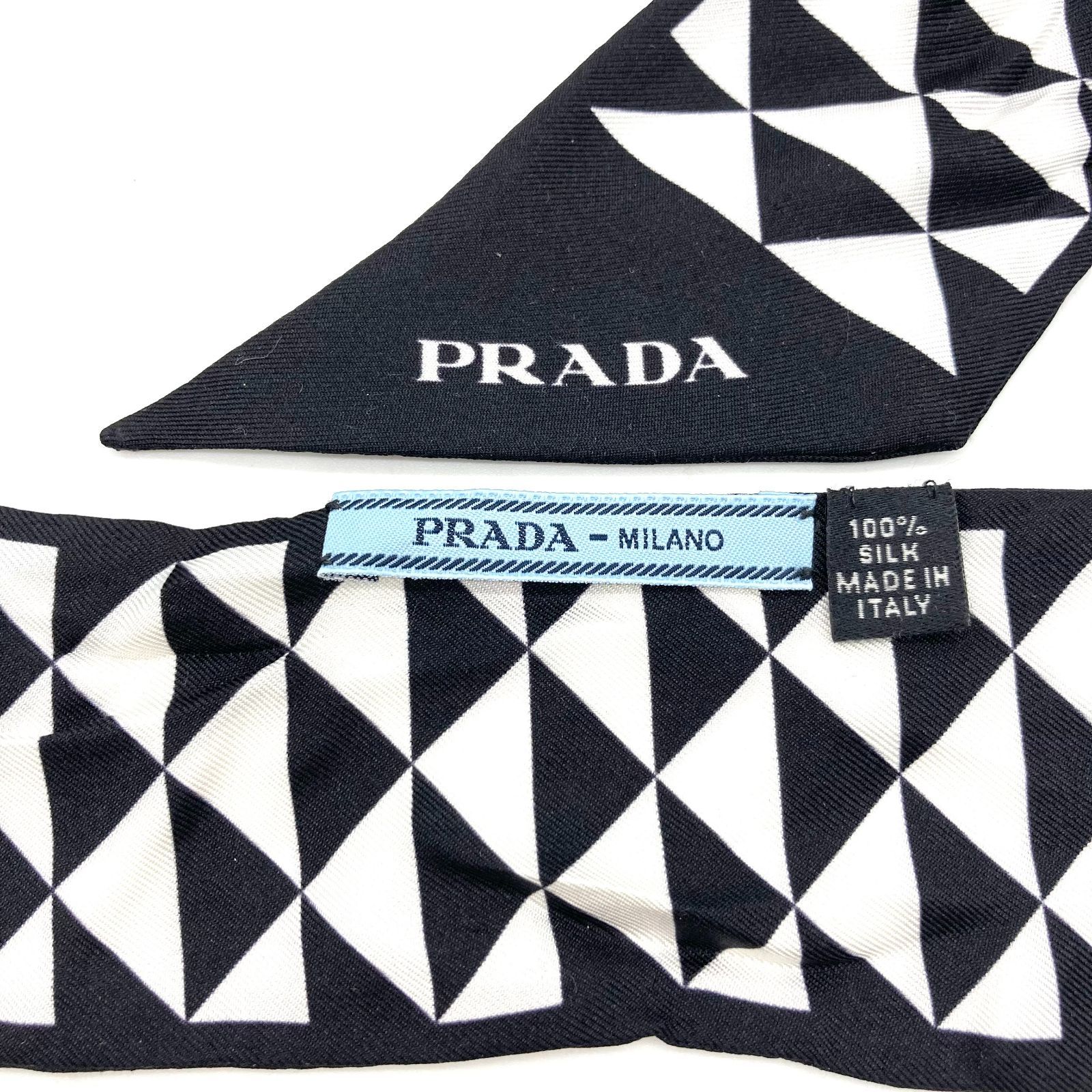 ▽PRADA/プラダ ツイリー スカーフ 1FF008 NeroBianco
