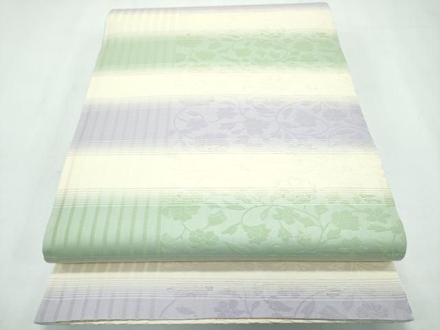 平和屋着物□極上 両方向 両面 全通柄袋帯 オリエント花紋 唐草模様