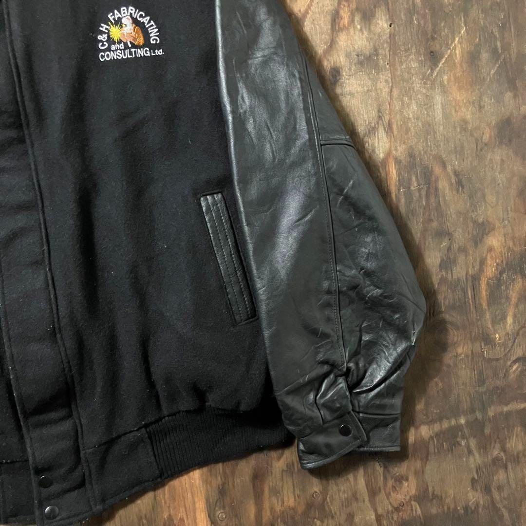 CANADA スタジャン　ビンテージ CANADA SPORTS WEAR カナダ スポーツウェア カナダ製 レザー