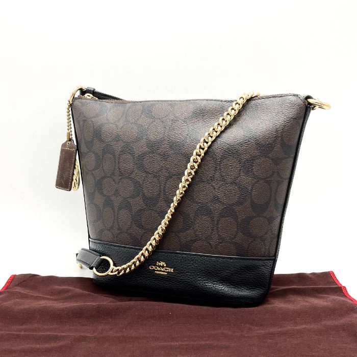 美品　コーチ　メッセンジャーバッグ　ショルダーバッグ　シグネチャー　黒　ネイビー COACH 国内発送 コーチ バッグ メンズ ショルダーバッグ