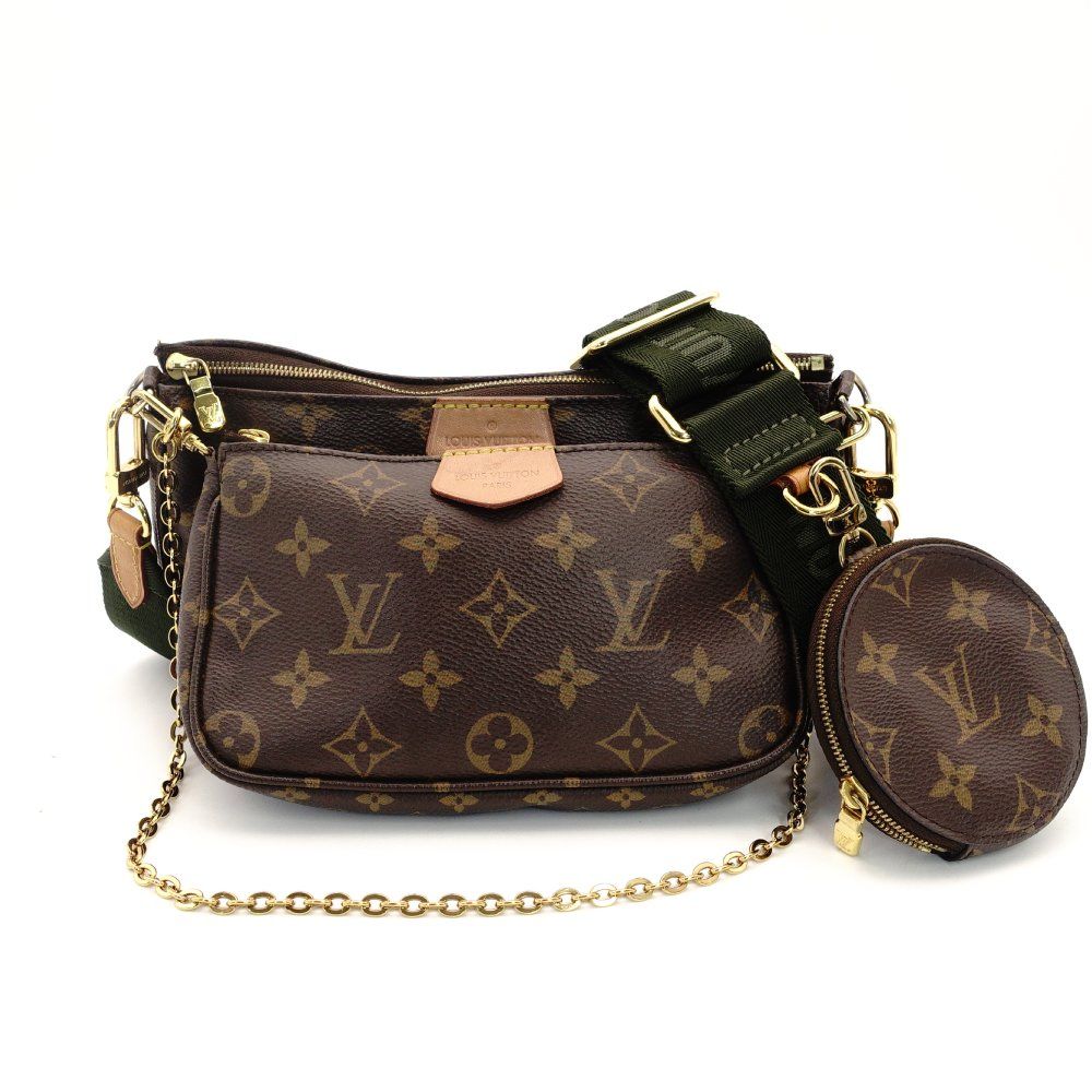ルイヴィトン LOUIS VUITTON モノグラム ミュルティ ポシェット ショルダーバッグ ブラウン系 クロスボディグリーン 7-9-710