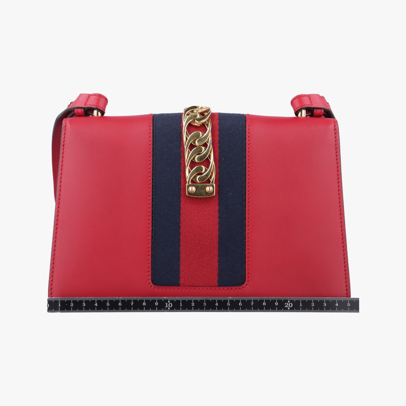 グッチGucciシルヴィ レッド×ネイビー レザー 421882 D020461030