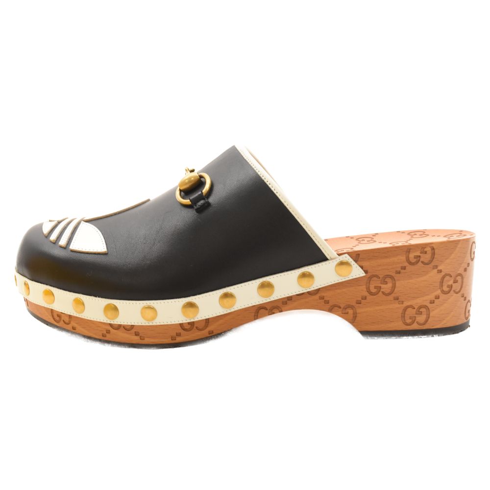 GUCCI (グッチ) ×adidas clog sandals クロッグ レザー フロントロゴ