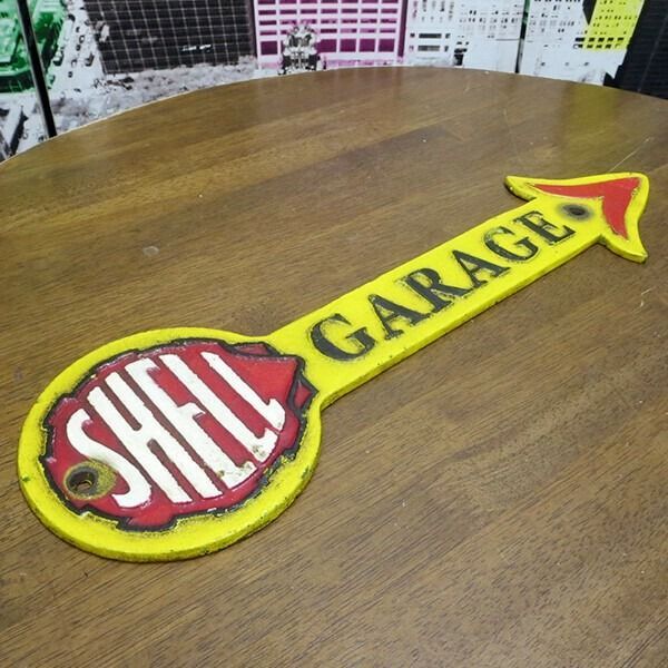 SHELL GARAGE ARROW SIGN シェル サインプレート アメリカン雑貨