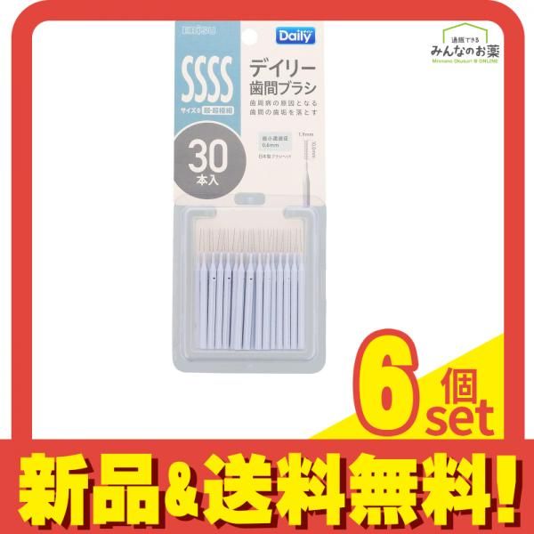 エビス デイリースリム歯間ブラシ SSSS サイズ0 超 超 細 30本入 6個セット