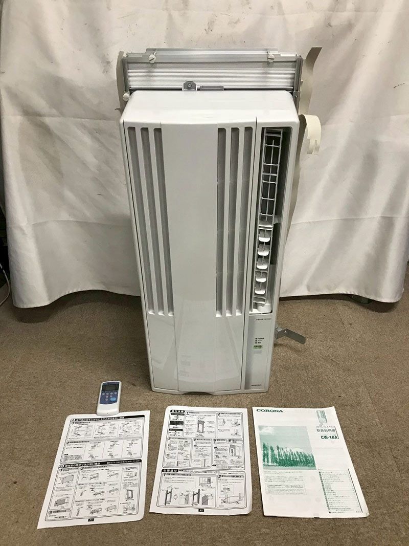 【北見市発】コロナ CORONA コロナルームエアコン ウインド形冷房専用 CW-16A 2021年製 白 窓用エアコン リモコン付き (E3517krawYM) 北見市発】コロナ CORONA コロナルームエアコン ウインド形冷房専用 CW