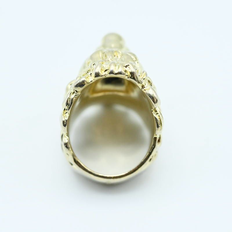 M05-k123 GUCCI グッチ ライオンヘッド カラーストーン/ラインストーン  