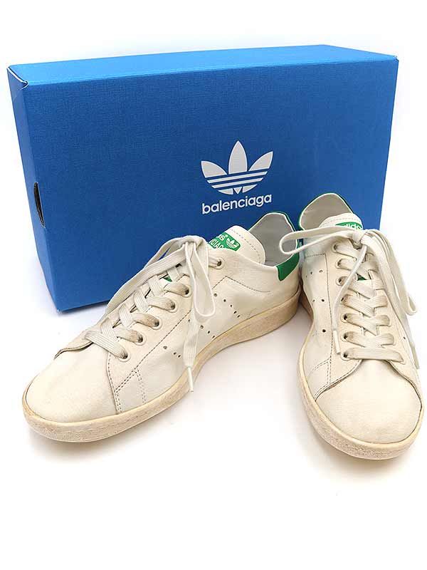 BALENCIAGA ADIDAS バレンシアガ アディダス STAN SMITH WORN-OUT スタンスミス ユーズド加工スニーカー ホワイト  42 - メルカリ