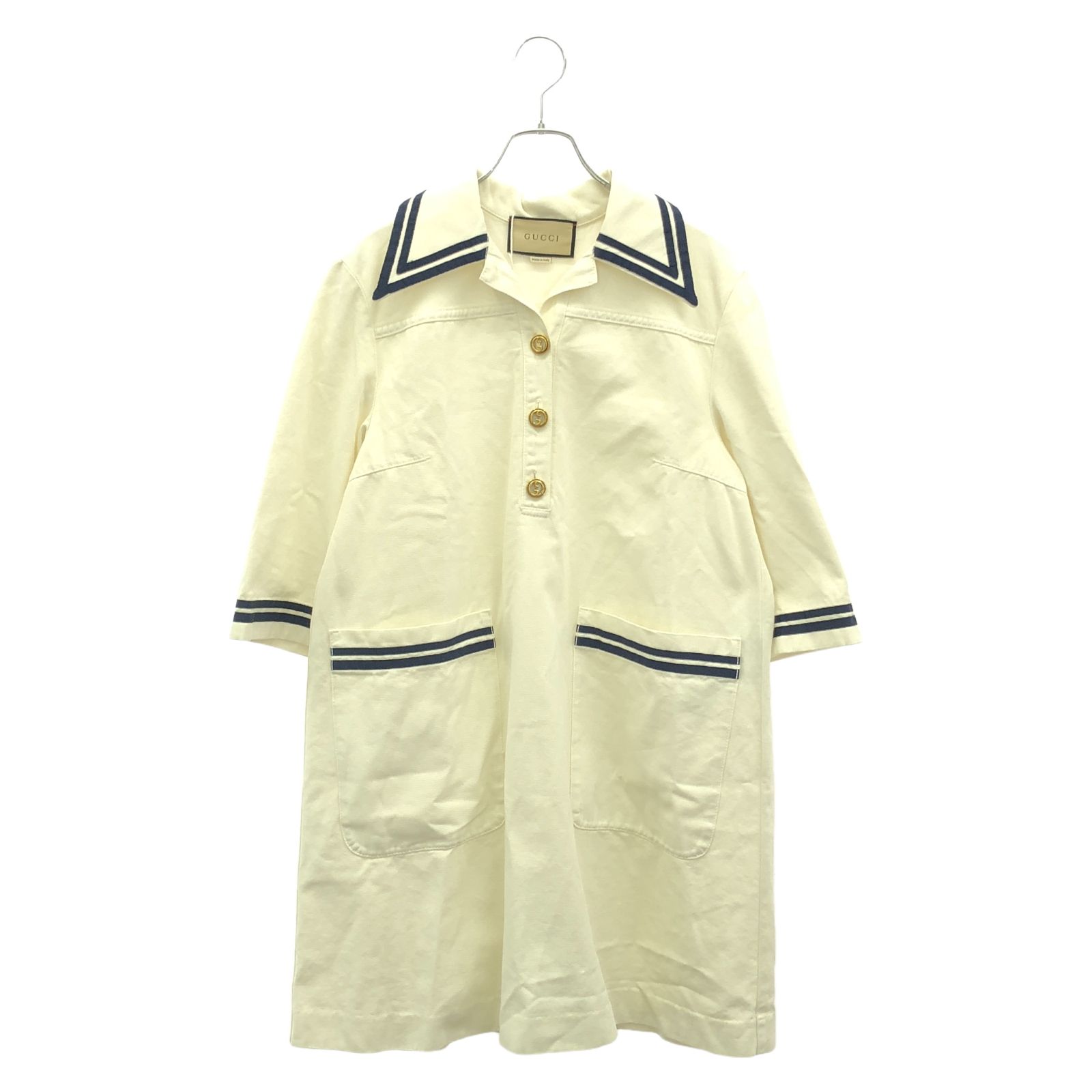 グッチ GUCCI ワンピース コットンワンピース 691890 ホワイト コットン コットンワンピース レディース Used B