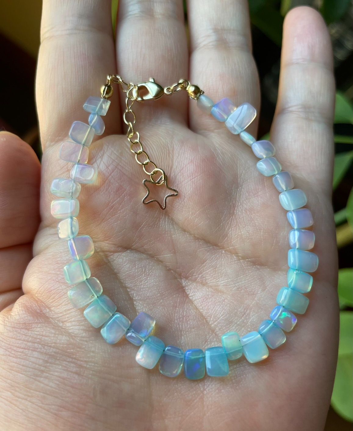 14kgfブルーカラーオパールブレスレット 14kgf ブルーサファイアと