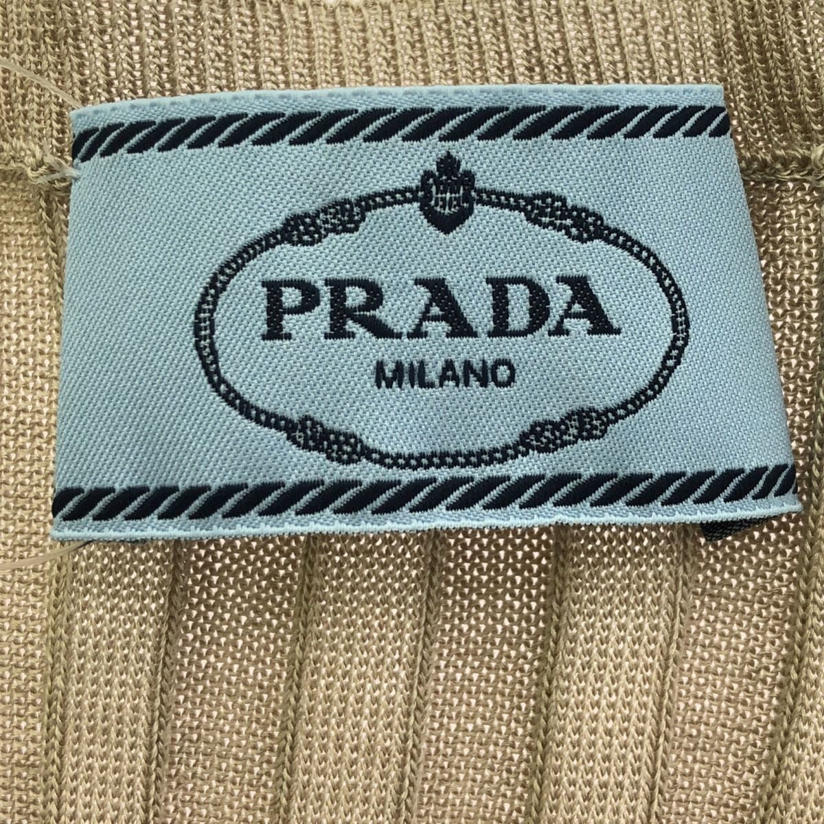 PRADA プラダ タイトリブシルクニットトップス  ベージュ 40 IT0SJD8K8E24 PRADA プラダ タイトリブシルクニットトップス ベージュ 40