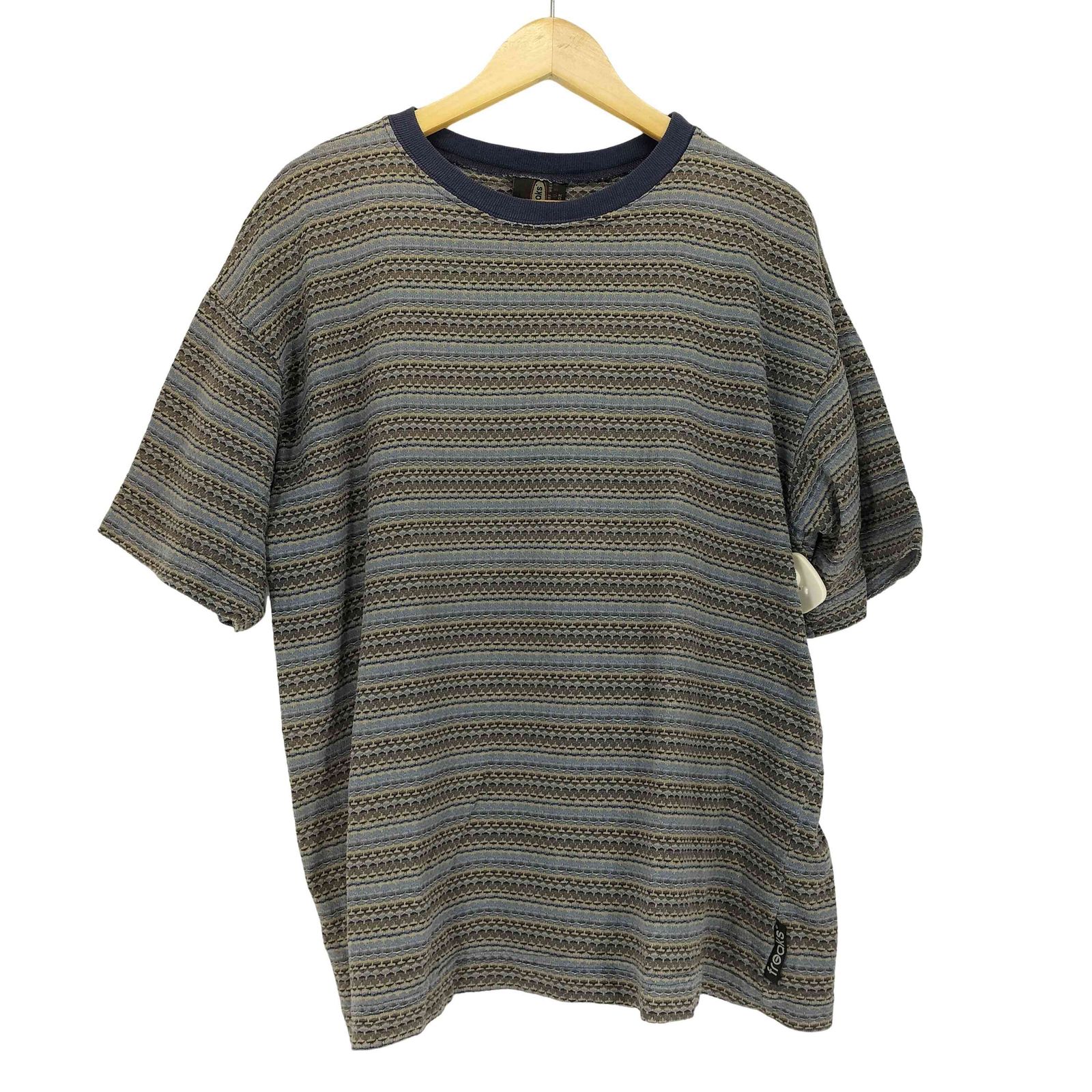 ユーズドフルギ USED古着 freaks MADE IN USA 織柄ボーダーTシャツ メンズ JPN：L 