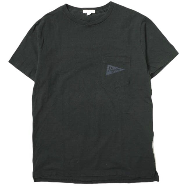 Engineered Garments x Pilgrim Surf+Supply エンジニアードガーメンツ ピルグリム サーフ+サプライ 別注 カナダ製 TEAM TEE クロスネック チームTシャツ M Black 半袖 ペナントロゴ g16234