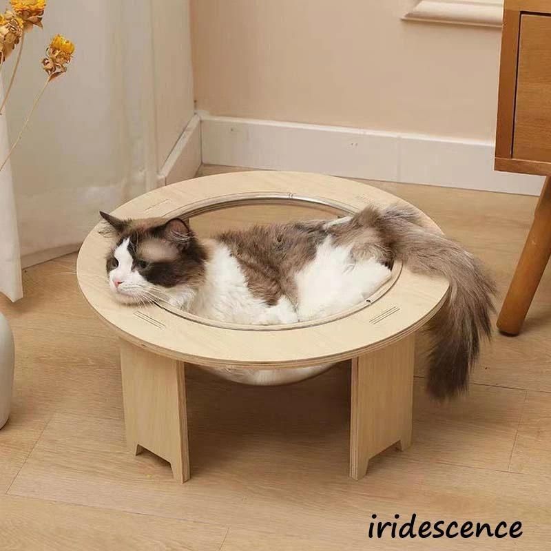 猫ベッド 猫ハウス 透明宇宙船 木製 ペットベッド 冬夏両用 猫用 小型犬 Amazon | 猫ベッド カプセル 宇宙船ハウス ペット用ベッド 猫