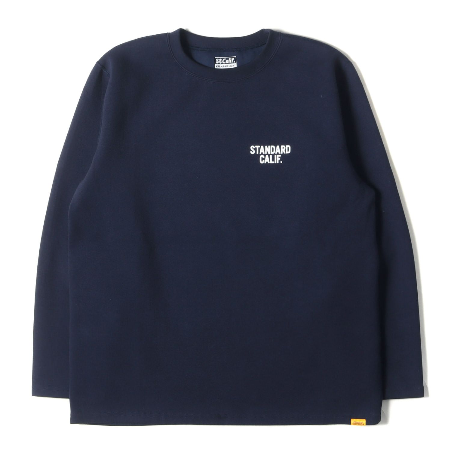 STANDARD CALIFORNIA スタンダードカリフォルニア Tシャツ サイズ:L 22AW ミリタリー ロゴ ストレッチ テック ロングスリーブ カットソー SD Tech Warm Long Sleeve ネイビー 紺 日本製【メンズ】