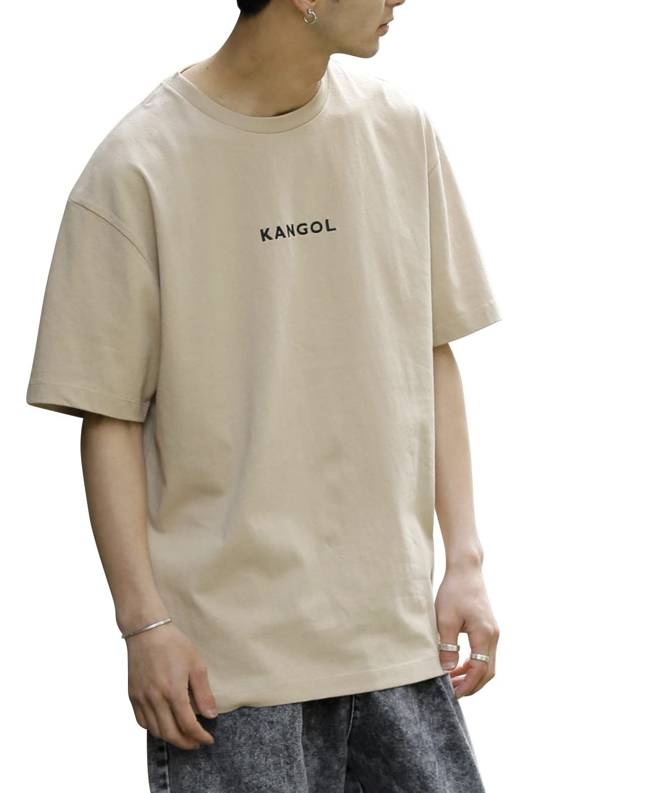 休日限定 tシャツ Tシャツ KANGOL × コラボ 16 USAコットン オーバーサイズ ロゴ 刺繍 半袖 