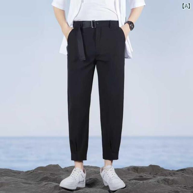 [29]メンズ ファッション 服 男性用 オシャレ シンプル 大人 かっこいい 大きいサイズ ストリート 紳士服 パンツ ゆったり 冷感 カジュアル 夏 薄手 ドレープ 